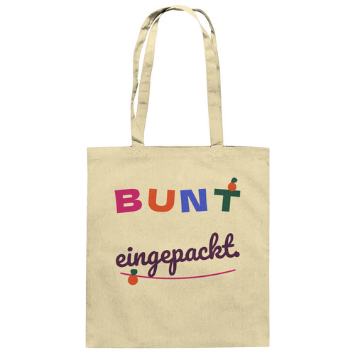 Stoffbeutel bunt eingepackt - bunt,